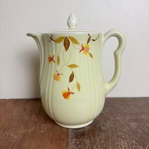 Hall's Superior Kitchenware Mary Dunbar‎ Jewel Tea Autumn Leaf Pitcher Uranium